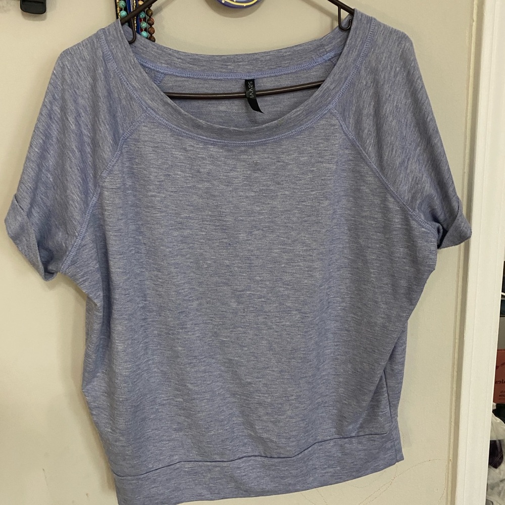 Chic Heather Blue Women's Short Sleeve Top